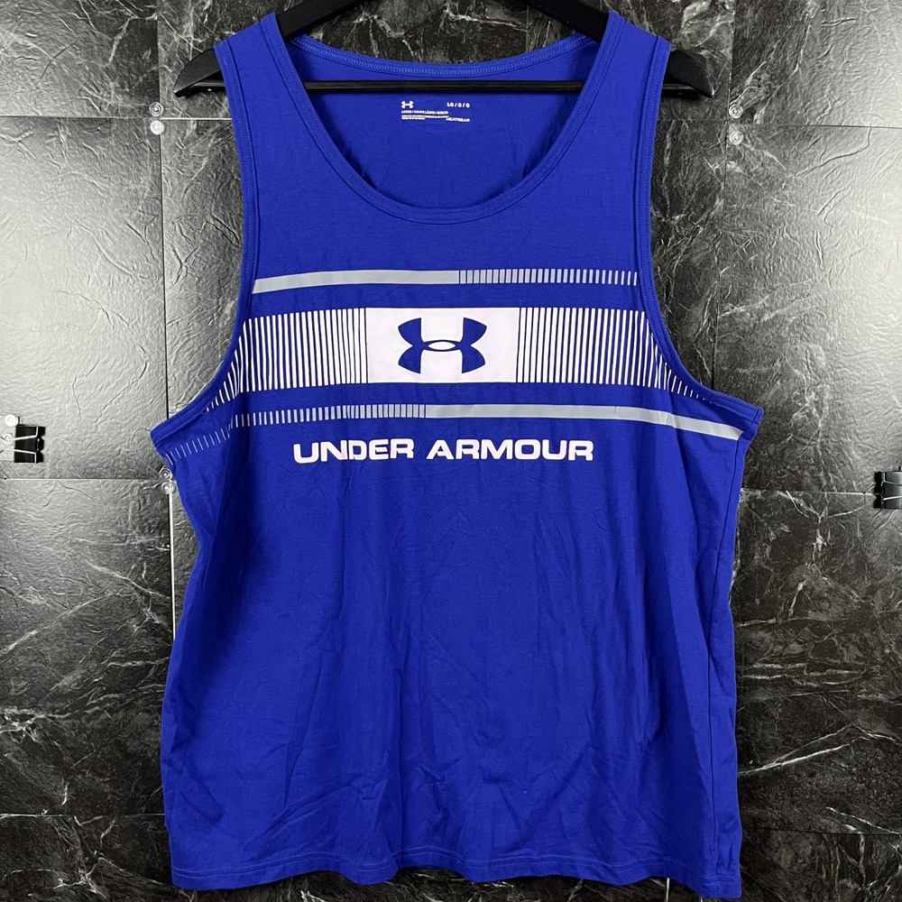 Under Armour Men's Blue HeatGear Running Tank Top Large